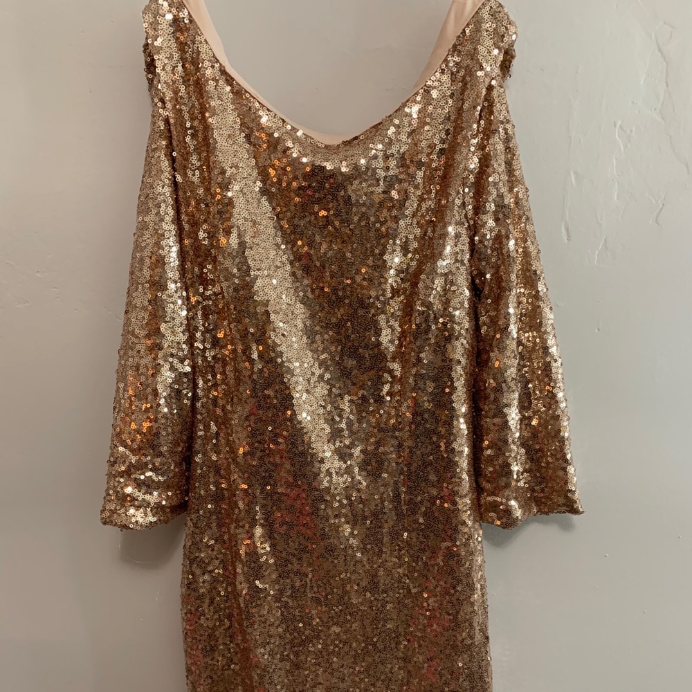 Lulus Small Rose Gold Mini Dress with Sequins